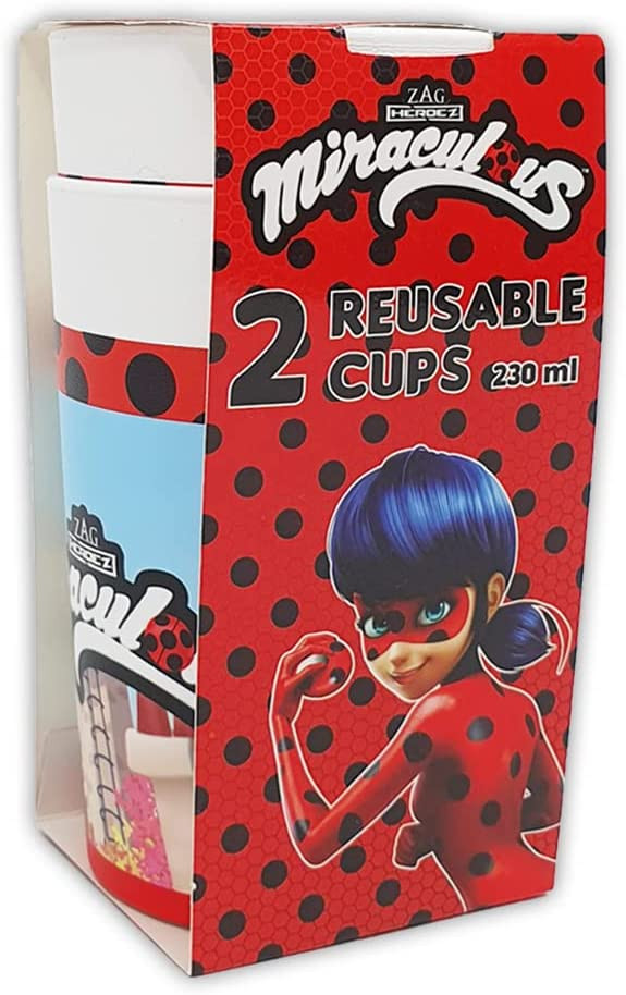 Miraculous Geschichten von Ladybug und Cat Noir Hero Plastikbecher 2-teiliges Set 230 ml