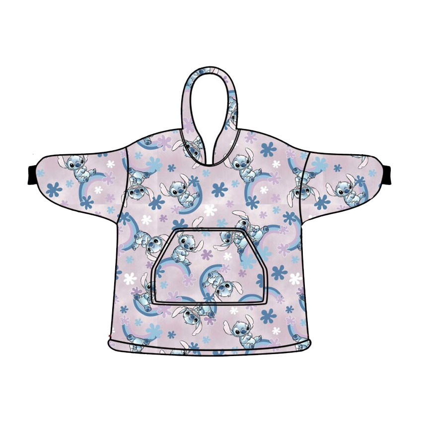 Disney Lilo und Stitch Chill Erwachsenen Anzieh-Plüsch-Polar-Decke, Poncho