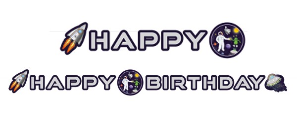 Platz Space, Happy Birthday Schild 192 cm