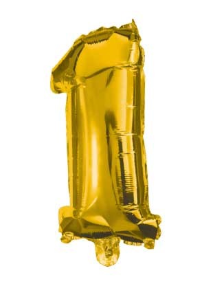 Nummer Gold, Mini Gold Nummer 1 Folienballon 33 cm