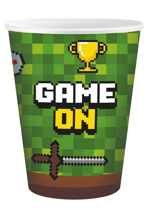Gamer Game On Spiel Papierbecher 6 Stk 200 ml