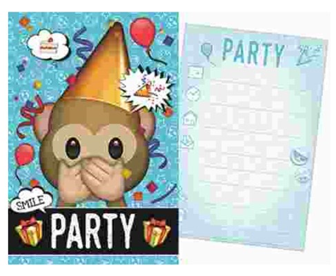 Emoji  Blue Party Einladung