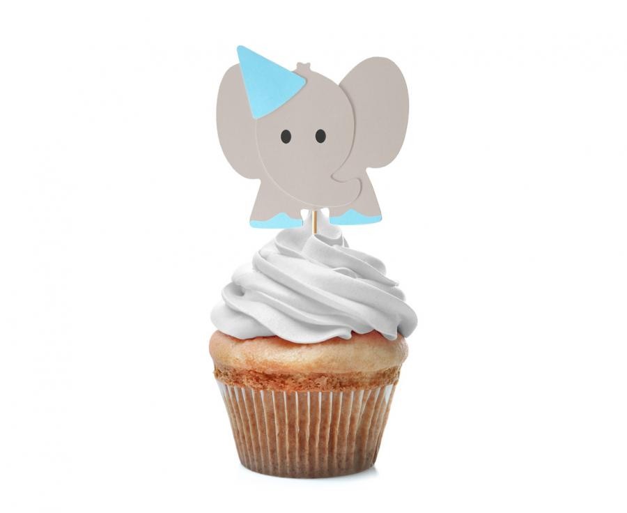 Tiere Blue Elefant Deko Stäbchen 10 Stk