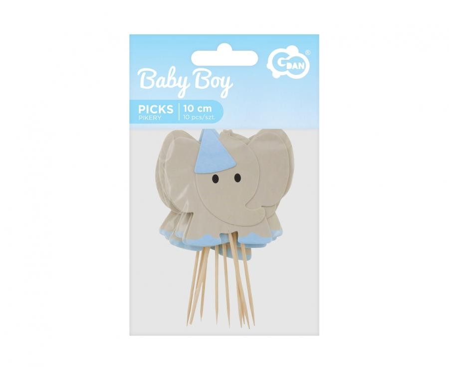 Tiere Blue Elefant Deko Stäbchen 10 Stk