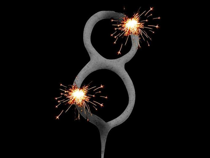 Wunderkerze Zahl 8 Spritzkerze in Zahlenform Acht