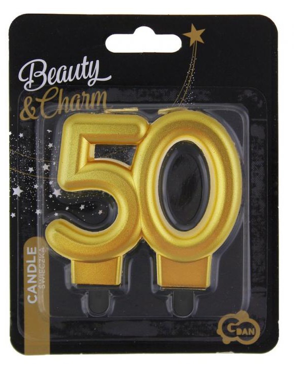 Farbe Gold Goldene Tortenkerze Nummer 50 Farbe Gold Goldene Tortenkerze Nummer 50