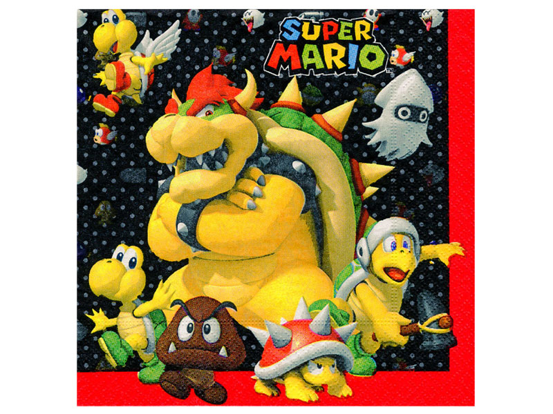 Super Mario Servietten mit Bowser als Motiv