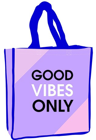 Farbe Good Vibes Only Einkaufstasche 34 cm