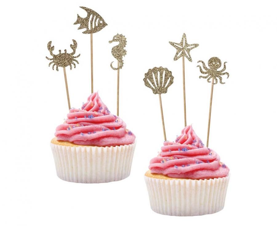 Ozean Underwater Aquawelt Kuchen Dekorationsset 6-teilig