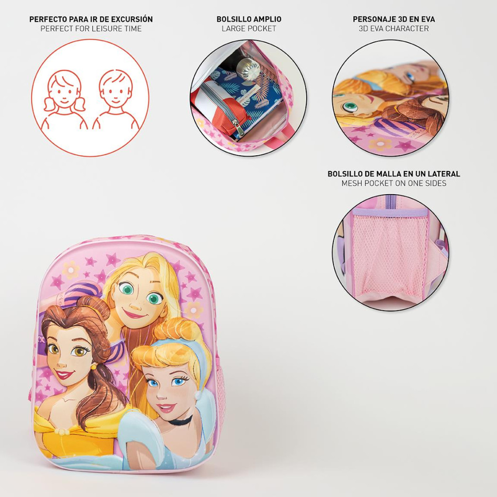 Disney Prinzessin 3D Rucksack, Tasche 31 cm