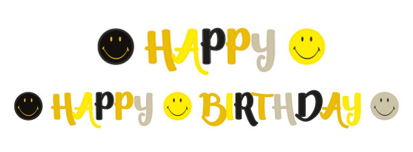 Emoji  Smiley Originals Happy Birthday Schild 180 cm