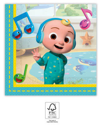 Cocomelon Music Serviette 20 Stk. 33x33 cm FSC