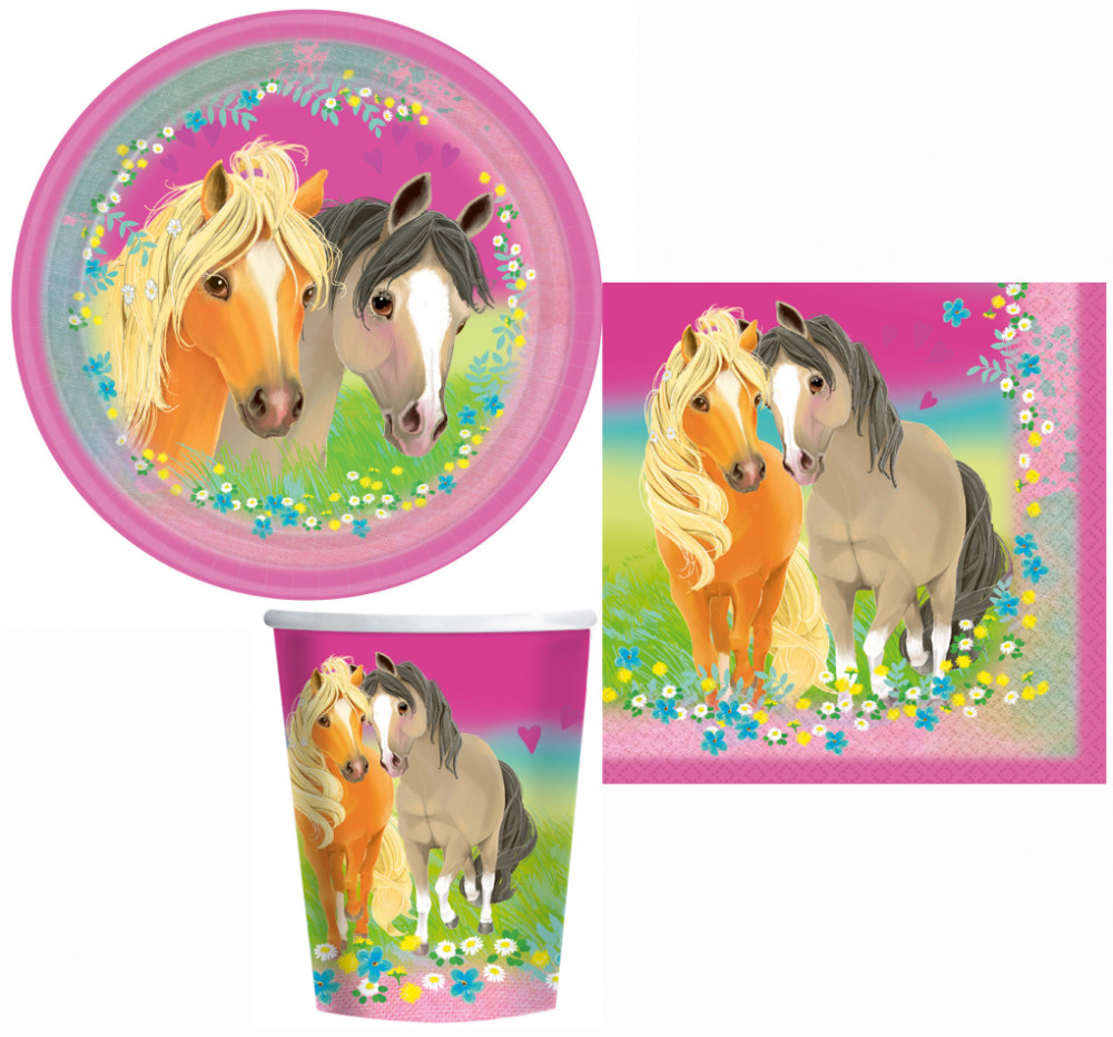 Pferd Pretty Pony-Party-Set 36 Stk. mit 23 cm Teller