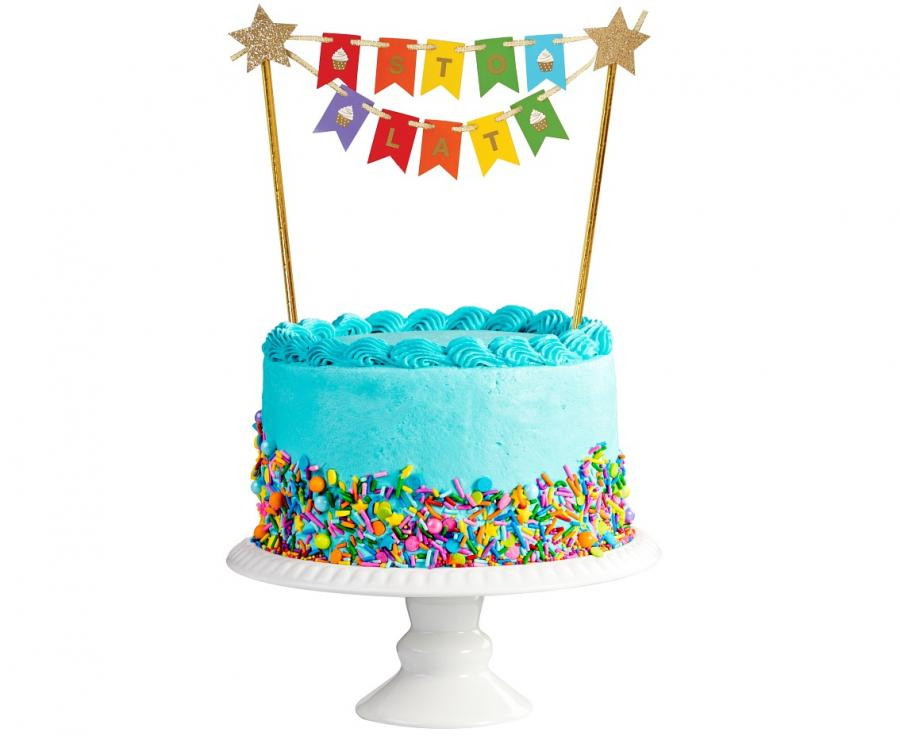 Geburtstag Sto Lat Rainbow Tortendekoration