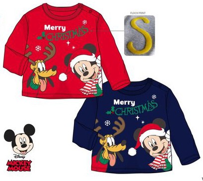 Disney Mickey  Weihnachtliches Babyshirt, Oberteil 6-24 Monate