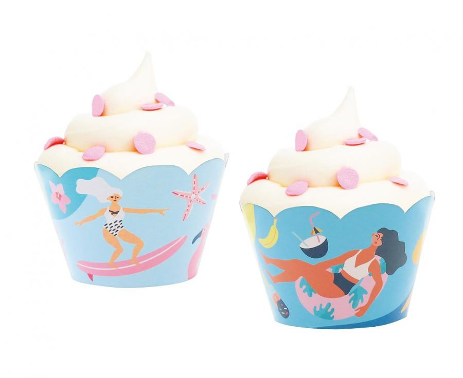 Sommer Surfing  Muffin Dekoration 6-er Set
