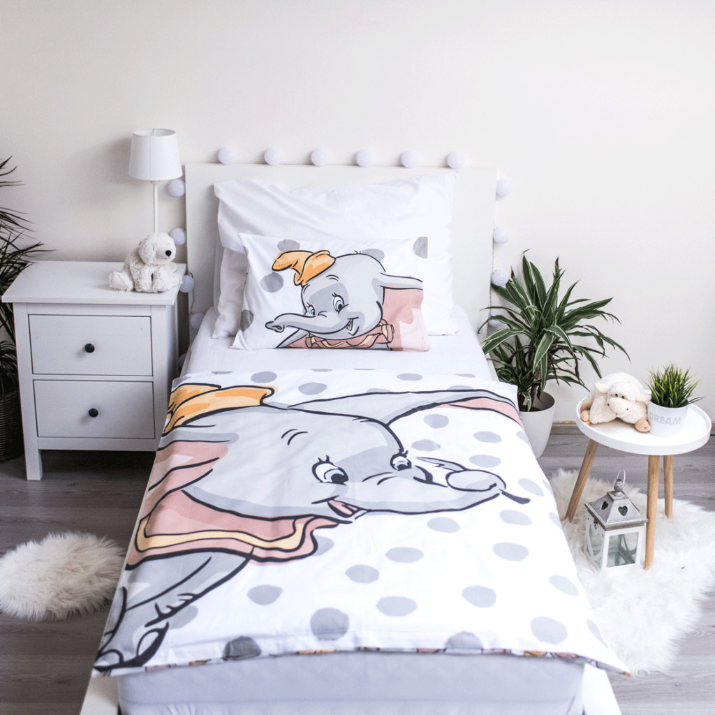 Disney Dumbo Dots Kinderbettwäsche 100×135cm, 40×60 cm