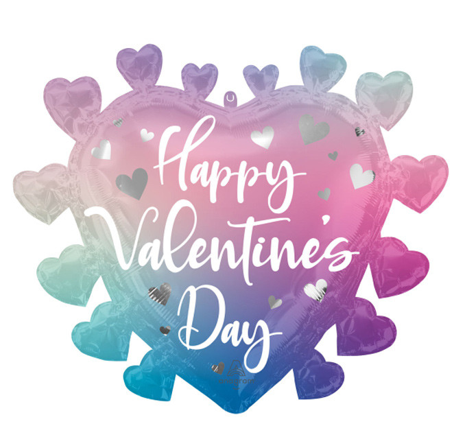 Liebe Happy Valentine's Day Ombre Folienballon 68 cm