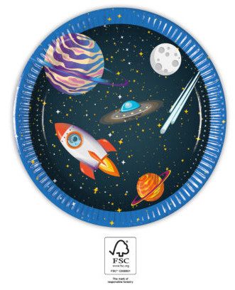 Platz Rocket Space Papierteller 8er-Pack 20 cm FSC