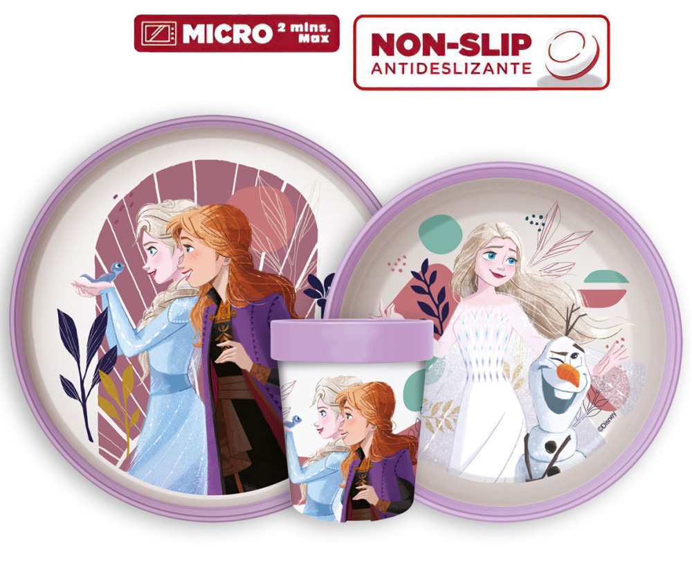 Disney Eiskönigin Journey rutschfestes Geschirrset, Mikroplastikset