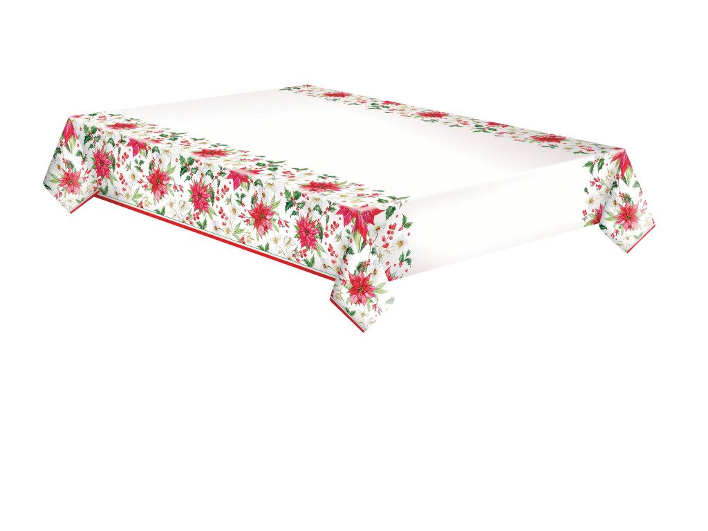 Weihnachten Poinsettia Papier Tischdecke 120x180 cm