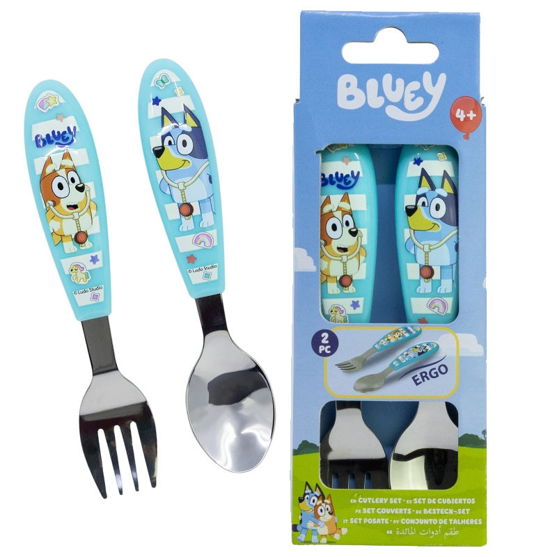 Bluey Yummy Metall ergonomisches Besteckset - 2-teilig