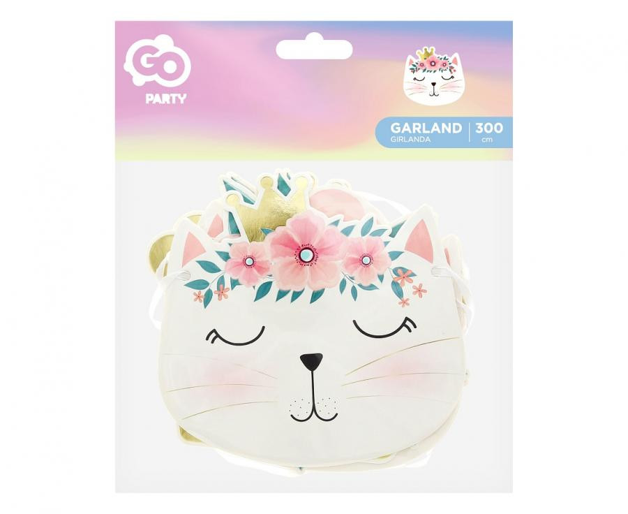 Katze Sleepy Papiergirlande 300 cm