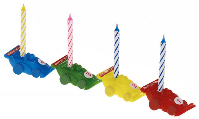 Wagen bunte Tortekerze, Kerzenset