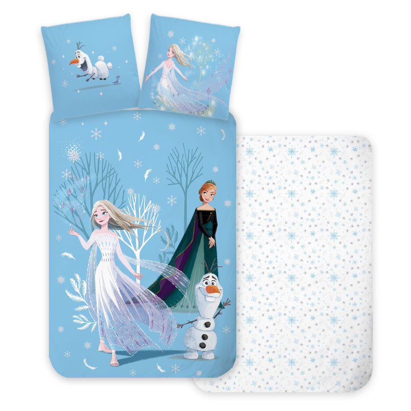 Disney Eiskönigin Snowing Day Kinderbettwäsche 100×135 cm, 40×60 cm