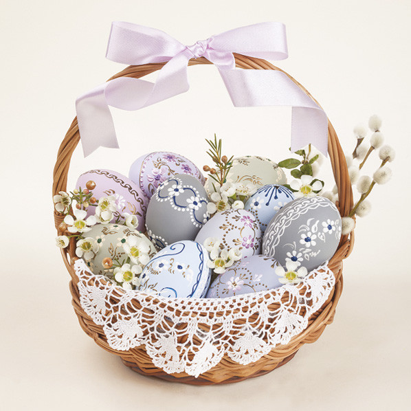 Ostern Basket with Lace Serviette 20 Stk 33x33 cm