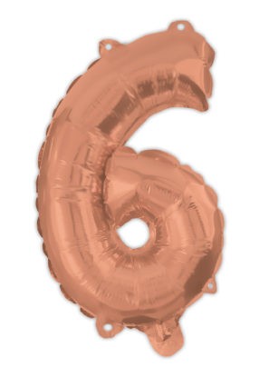 Nummer Rosegold Nummer 6 Folienballon 95 cm