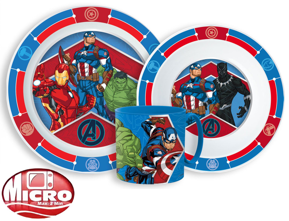 Avengers Army Essgeschirr, Mikrokunststoffset mit Becher 265 ml