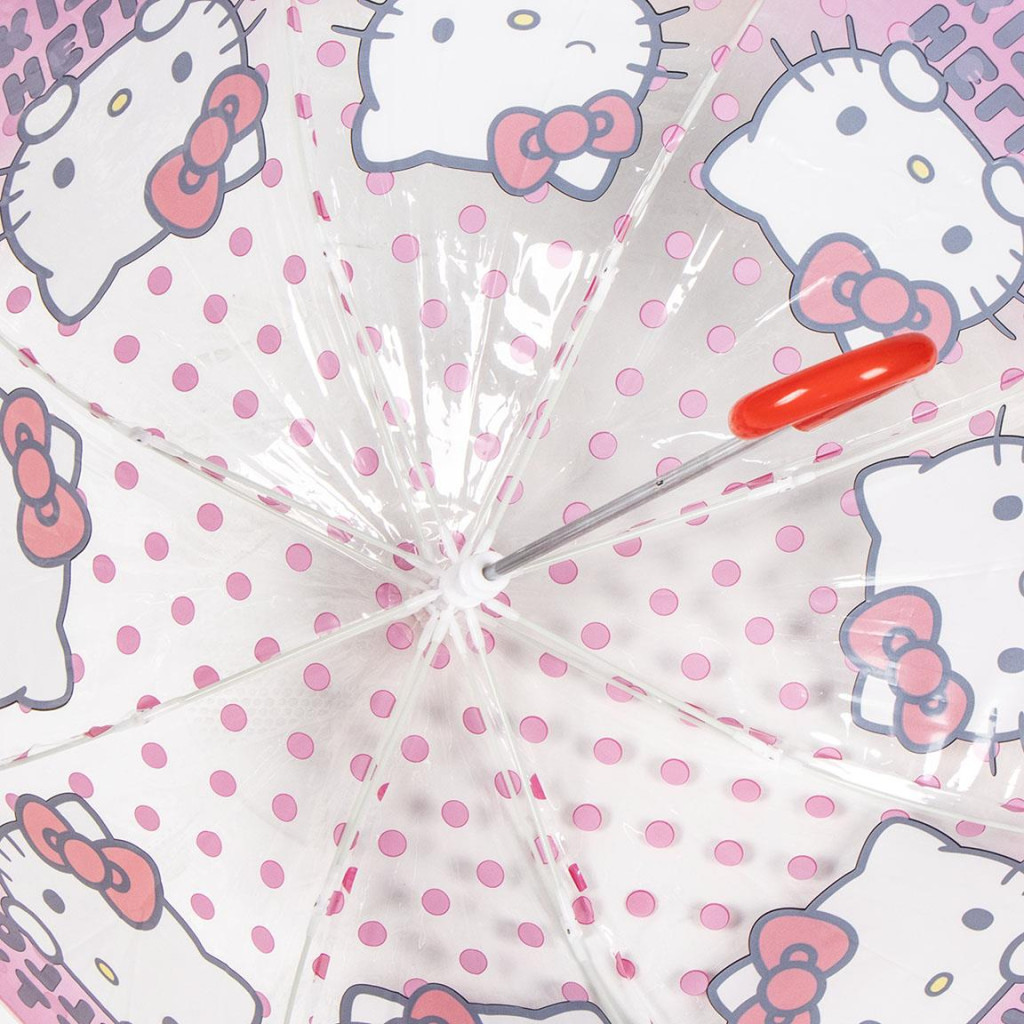 Hello Kitty Dots Kinder transparenter Regenschirm Ø71 cm