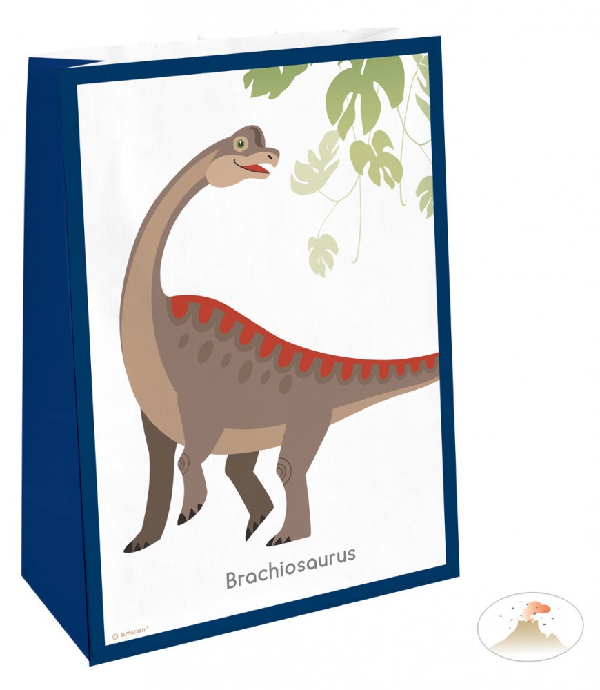 Dinosaurier Happy Papierbeutel 4er-Set