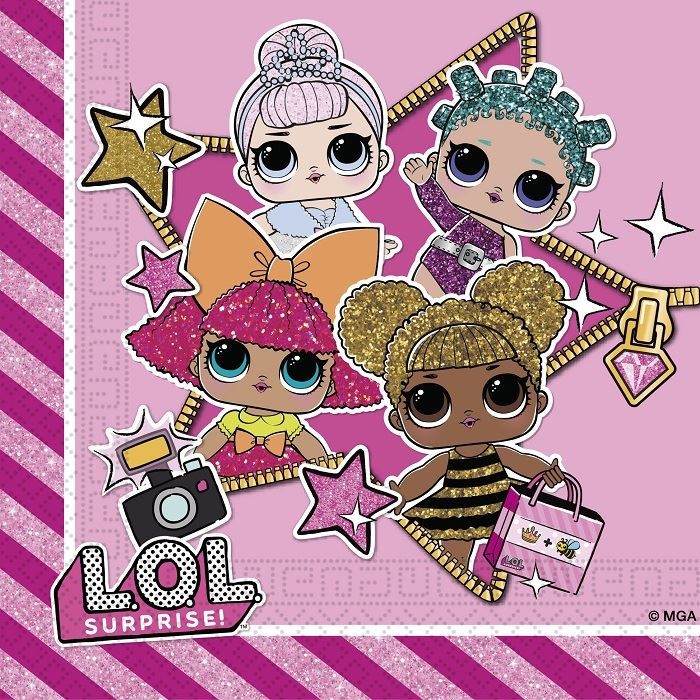 LOL Surprise! Glitterati Serviette 20 Stück 33x33 cm
