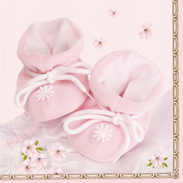 Baby Little Pink Shoes Babyshower Serviette 20 Stk 33x33 cm