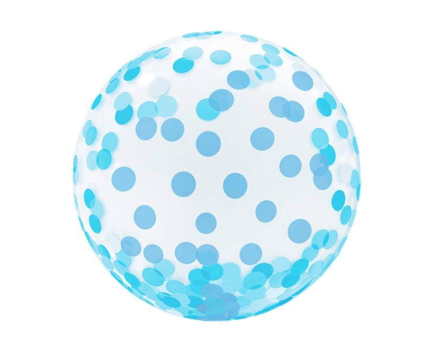 Baby Blue Dots Aqua Kugelfolienballon 46 cm