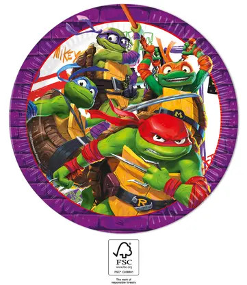 Teenage Mutant Ninja Turtles Purple Pappteller 8 Stk 23 cm FSC