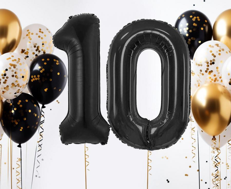 Nummer B&C Matt Black Schwarzer Nummer 0 Folienballon 85 cm