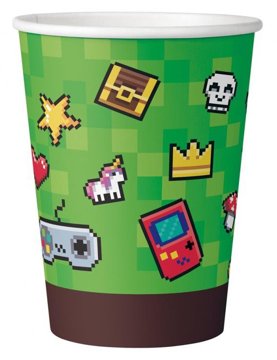 Gamer Game On Papiertassen Set, 6 Stück, 200 ml