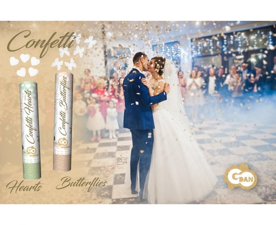 Hochzeit Weiße Herzen, Herz Konfetti Shooter 30 cm