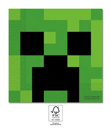 Minecraft Green 20er-Pack Servietten 33x33 cm FSC