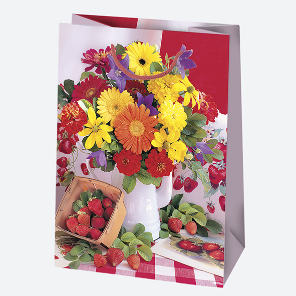 Farbe Bouquet Blumen Papier Geschenktüte, Geschenktasche 23x32x11 cm