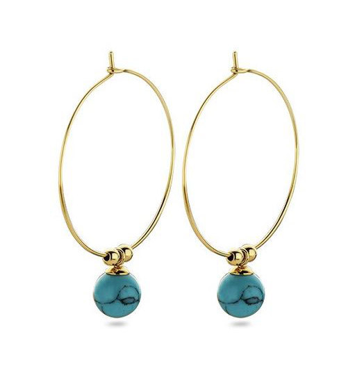 Victoria Goldfarbene Blaue Perlenohrringe