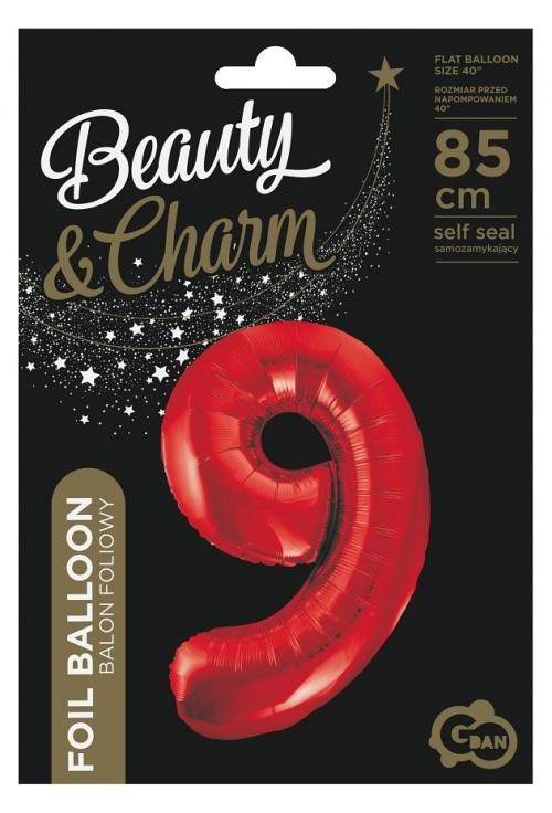 Nummer Red Rote Zahl 9 Folienballon 85 cm