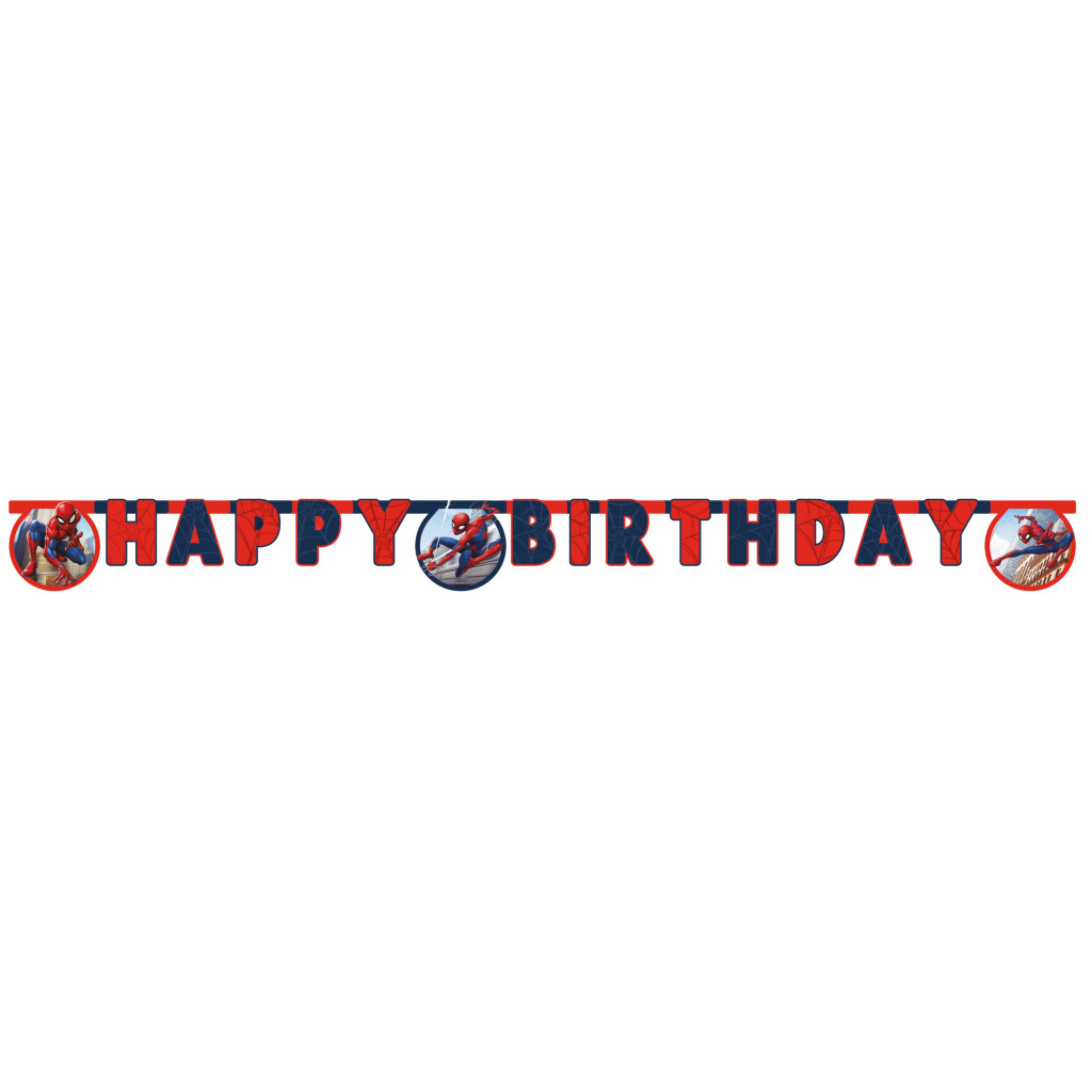 Spiderman Crime Fighter Happy Birthday Banner FSC 2 m