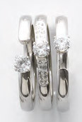 Victoria Silberfarbener weißer Stein 3-Ring-Set