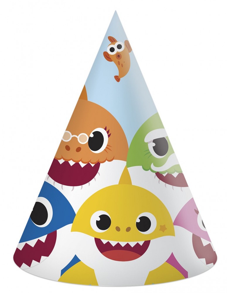Baby Shark Fun in the Sun Partyhut, 6 Stück