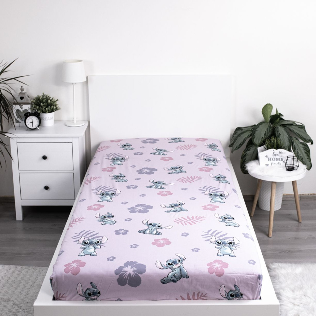 Disney Lilo und Stitch Pink Spannbetttuch 90x200 cm