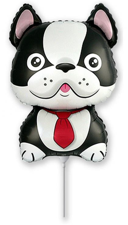 Hund Bulldog Black Folienballon 36 cm (WP)